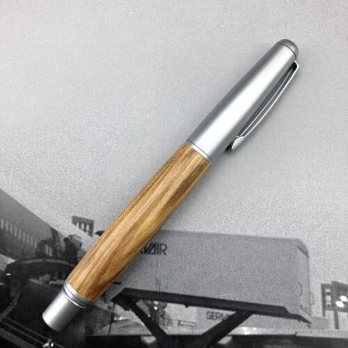 High End Gift Gel Pen Zebra Wood Metal Signature Pen