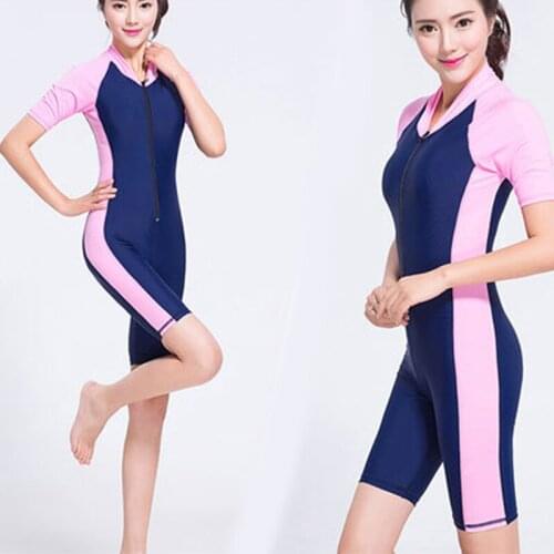 Women One-piece Sports Swimwear Sport Swimsuit Colorblock Anthletic Open Back Beach Wear Fitness Bathing Suits