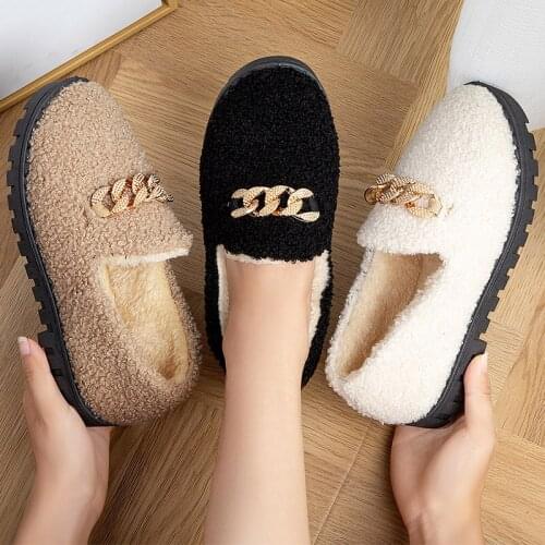 Winter Warm Women Lazy Shoes Casual Flat Platform Vulcanized Sneakers Slip-On Cotton Shoe Plush Sports Walking Shoes Size 36-41
