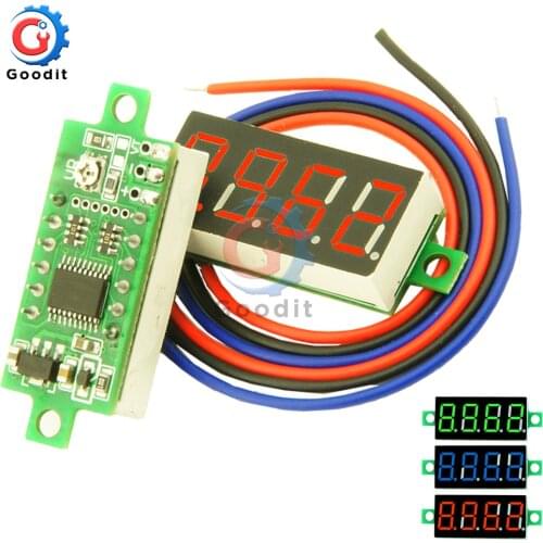 1pcs 0.36" Mini Digital Voltmeter 4 Digit 0-100V DC Voltage Meter Panel Electric Voltage Tester Gauge Three Wires