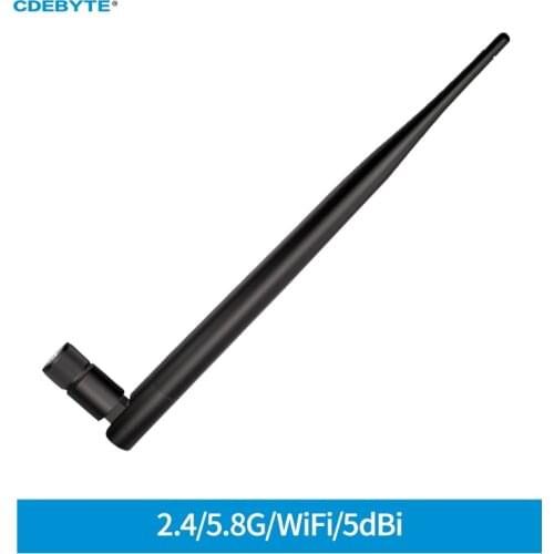 2PCS TXWF-JKS-20 Dual Band 2.4GHz 5.8GHz 5dBi Wifi Rubber Antenna SMA-J for ZigBee Module Blue-tooth Network Card Router IoT