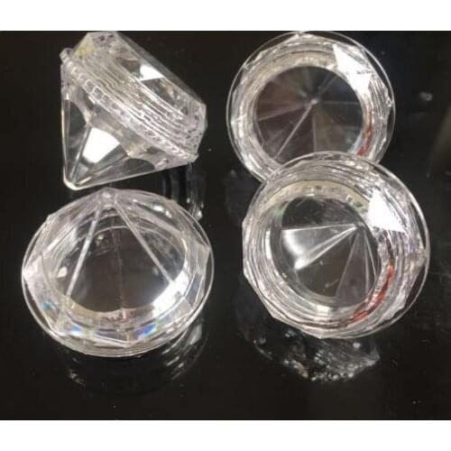 200pcs 5ML 5G Diamond Shape Cream Box Acrylic Bottle Diamond Cream Nail Glitter Pots Makeup Packing Cream Jars lin4168