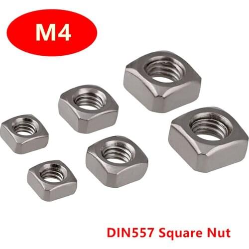 200pcs DIN557 GB39 M4 Stainless steel 304 Square Nuts Screws Nut