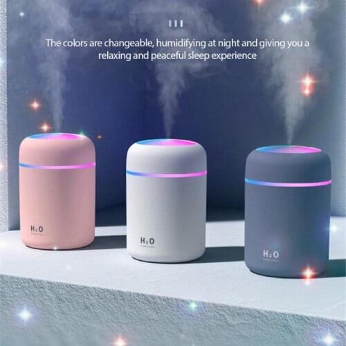 300ML Ultrasonic Air Humidifier Electric Air Diffuser Oil Humidifier LED Night Light Up Home Relax Defuser Mist Maker Night Lamp