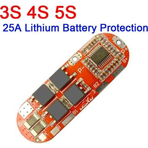 3S 4S 5S CELL 25A BMS MOS 18650 Li-ion Lithium Battery Protection Charging Board 3.7v