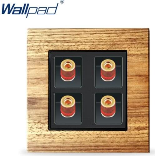 4 Pin Audio Socket Wallpad Luxury Wooden Panel Electric Wall Power Socket Electrical Outlets For Home