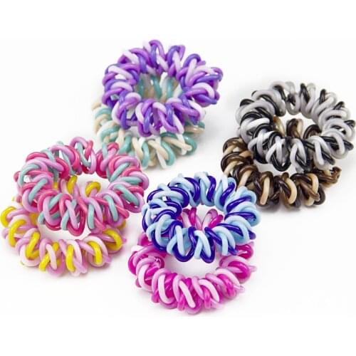 4PCS/lot hot Sale Floral Printed telephone line child lady hair ring Scrunchie Elastic Hair Band Hair Ties Rope Hair Accessories