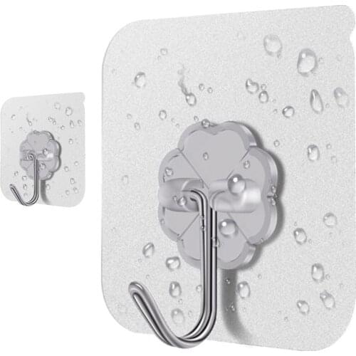 5pcs Kitchen Hooks Strong Self Adhesive Transparent Wall Kitchen Hooks Bathroom Tools Suction Cup Bathroom Towel Kitchen Hooks
