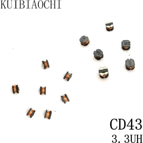 50pcs/LOT SMD Power Inductor CD43 3.3UH 3R3 4.5*4*3.2MM Unshielded winding inductor