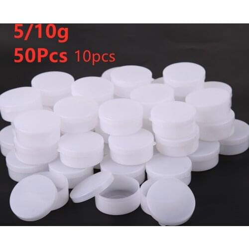 50pcs 5/10g Empty Cosmetic Jar Pot Eyeshadow Face Cream Container Box Cosmetic Refillable Bottles Pack Box Pots Wholesale