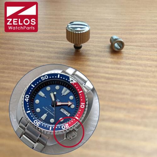 6.9mm waterproof steel watch screw crown for seico prospex Kinetic GMT Divers Man watch parts SRPA21J1 SRP777 SRP773 SRP775