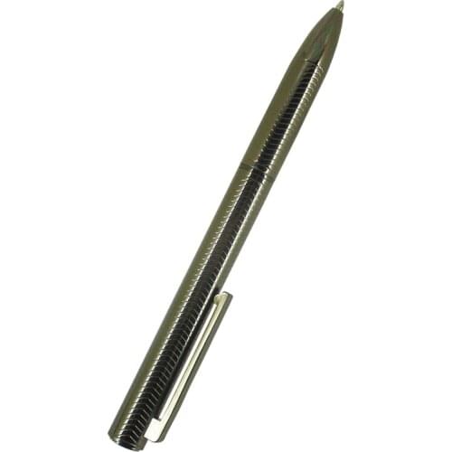 ACMECN Brass Material Metallic Grey Ball Pen with High Tech Engraving Pattern Spring Clip Ballpoint Pen 1.0mm Writing Points Pen