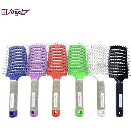 Angels Anti-static Rows Tine Brush Salon Hair Styling Tool Hairdressing Barber Comb Heat Curved Vent Comb Anti Tangle