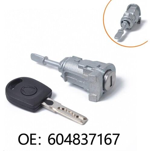 Car Left Door Lock Cylinder Vehicle Door Safety Lock Core Accessories 604837167 With Key For VW Polo 1997-2005