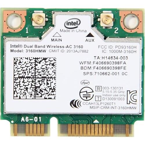 Intel wireless ac 3160 dual band 3160HMW intel 3160 ac ac3160 3160ac for HP 710662-001 Wireless card Mini PCI-E Network card