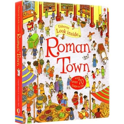 Britain English 3D Usborne Look Inside Roman Town Picture Book Education for Children Kids Flaps Lift Book Reading Brithday Gift