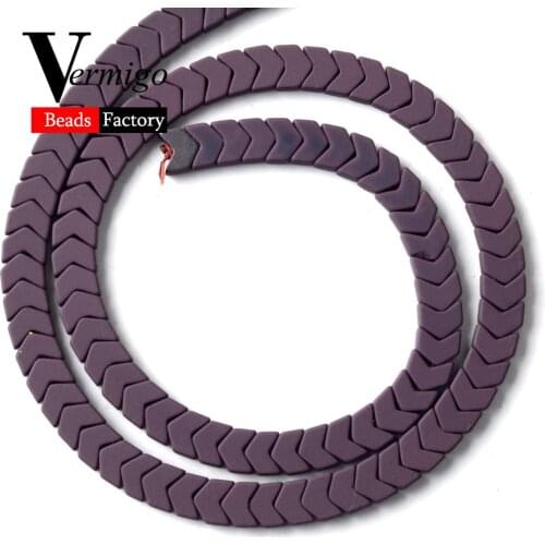 Natural Stone Brown Nanotech Rubber Arrow Shape Hematite Beads For Jewelry Making 6*3mm Spacer Beads Diy Bracelet Accessories