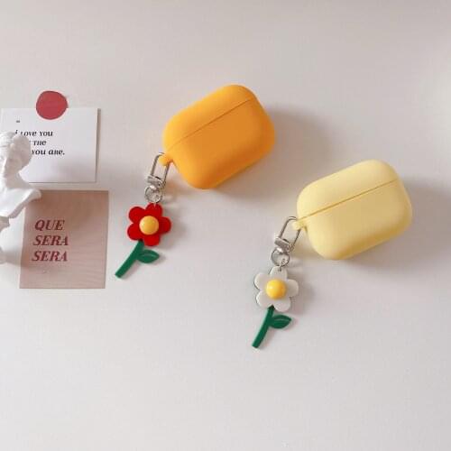 Fundas For AirPods Pro 3 Case luxury flower keyring silicone Earphone case For Air pods Pro Cover headphone box