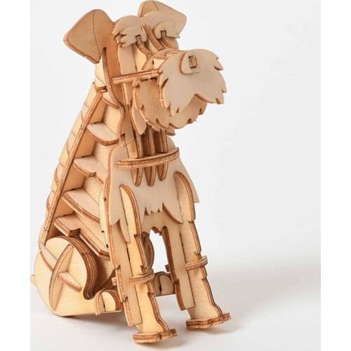 DIY Animals 3D Wooden Puzzle Toys Cat Dog Panda Rabbit Sheep Assembly Model Wood Craft Kits Teaser Desk Home Decor