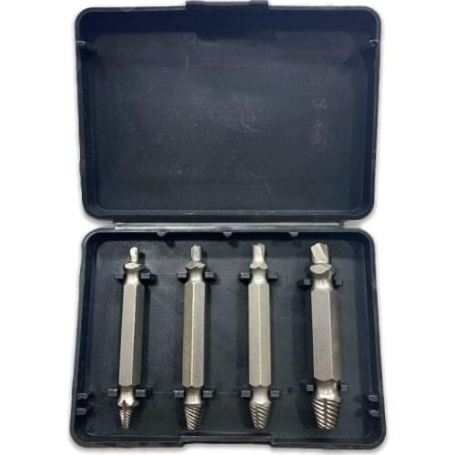 Double Side Damaged Screw Extractor Step Drill Bits Guide Set Broken Damaged Drill Remover Screw Extractor 4pcs/set Drill Bits