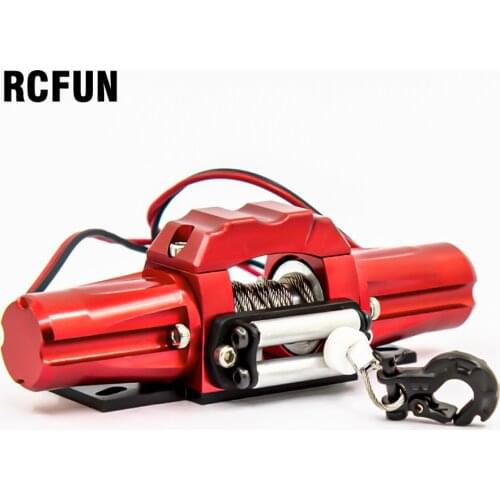 Aluminum Alloy Electric Self-rescue Winch Single/Double Motor Capstan Windlass Hook for RC 1/10 D90 Axial SCX10TRX-4 RS1RS