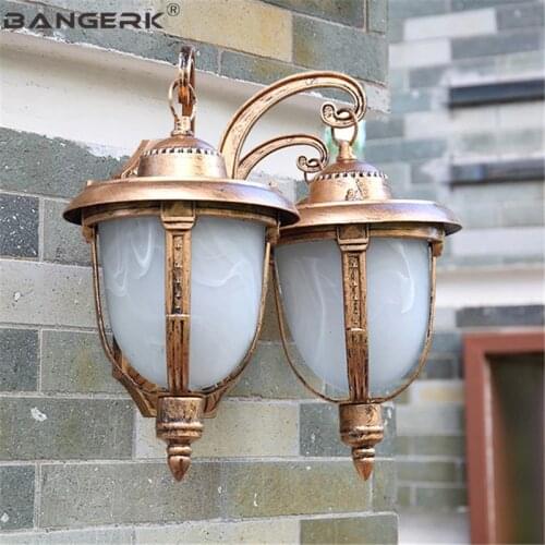 European Outdoor Sconce Wall Lights Retro Waterproof Antirust LED Wall lamp Garden Porch Aisle Aluminum Lighting Fixtures