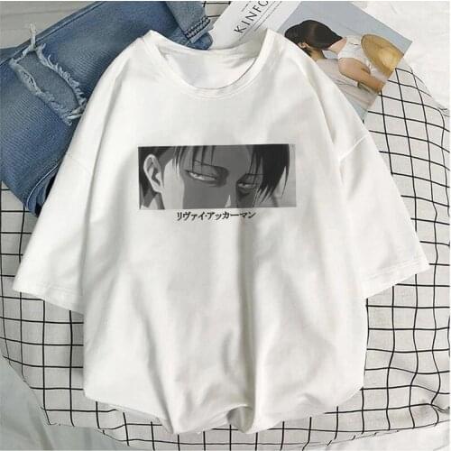 Y2K Attack on Titan Japanese anime T-shirt big size short sleeve Vintage loose ins streetwear tees casual Harajuku women clothes