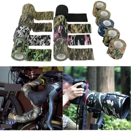 4.5mX5cm Outdoor Duct Camouflage Tape Disguise Elastoplast Camouflage Elastic Wrap Self Adhesive Car Decor Accessories