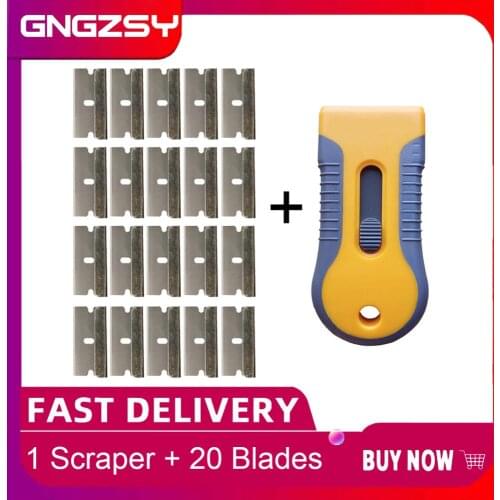 Car Window Glass Glue Wall Paper Cleaning Scraper Spatula Sticker Remover Window Tint Tools Utility Knife Carbon Steel E16+20M