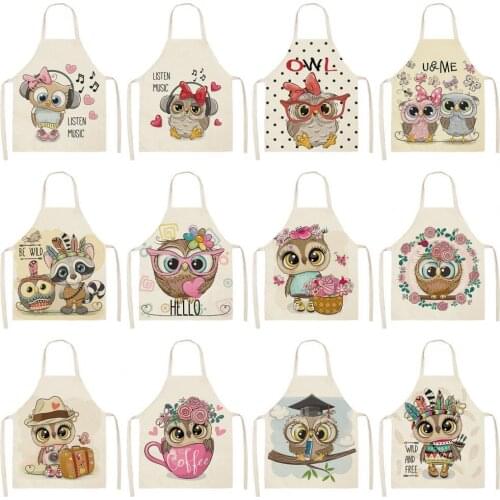 HOT SALES!!Cute Cartoon Parrot Kitchen Apron Sleeveless Cotton Linen Baking Cooking Tools