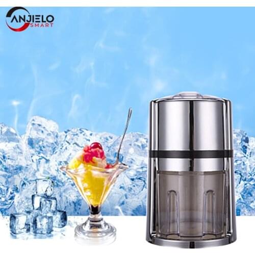 Anjielosmart Ice Crusher Household Hand Shaved Ice Machine Portable Manual Shredding Snow Cone Maker Machine Kitchen Ice machine