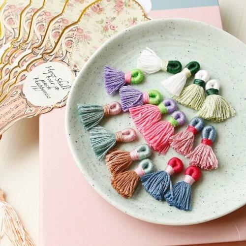 Cute chubby hit color cotton tassel pendant earrings hairpin jewelry accessories hand-made DIY materials