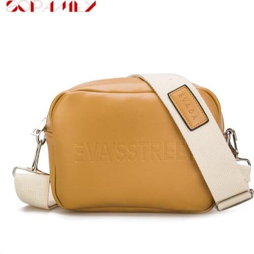 New Style Light Simple Small Square Bag Contracted Lightweight Leather Female Fashion Mini Wide Shoulder Straps High Quality