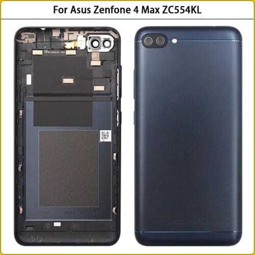 New For Asus Zenfone 4 Max ZC554KL Plastic Battery Back Cover ZC554KL Rear Door Housing Case Cover With Buttons Replacement