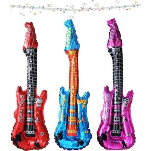 New Arrival Music Concert Guitar Cheering Stick 83CMX30CM Inflatable Party Foil Balloon for Party Decoration DHL shipping way
