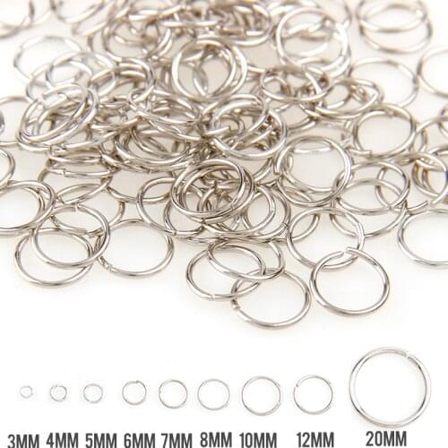 New White K Mixed Color 3/4/5/6/7/8/10/12/20mm Tone Metal Open Jump Rings Necklace With Close Tool Ring DIY Jewelry Making