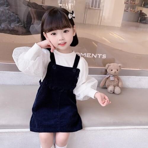 Baby Girl Clothes Blouse + Jumpsuit Girl Clothes Corduroy Girls Clothing Sets Spring Autumn Kid Clothes