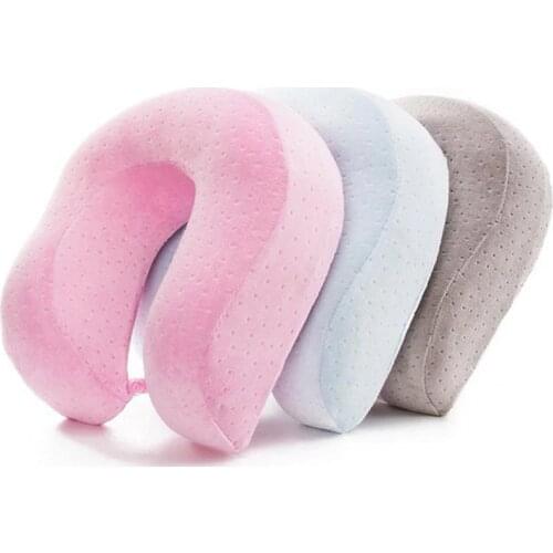 Neck travel pillow Massager Neck Protect Headrest Slow Rebound Memory Foam orthopedic pillow home office travel Health Care
