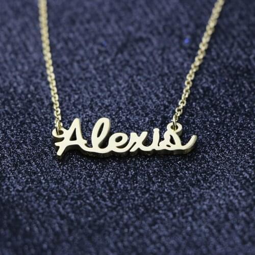 Stainless Steel Customized Gold Color English Letter Necklace Personalized Name Pendant Necklaces Birthday Gift Name Necklaces