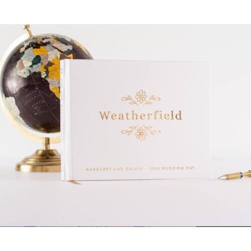 Personalize wreath Wedding memory Guest Book Sign In, landscape horizontal wedding journals Instant Photo ablums guestbook