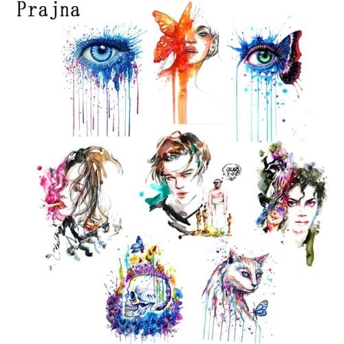 Prajna Punk Clothing Sticker Iron-On Transfers For Clothing DIY Fashion Colorful Clothing Thermoadhesive Patches T Shirt Sticker