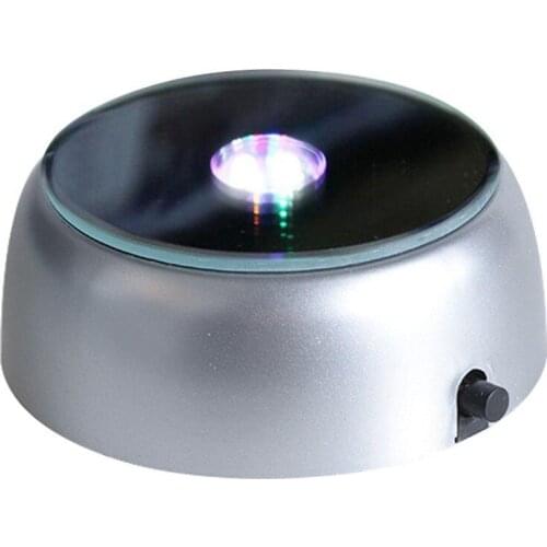4 LED Luminous Base Light Colorful Round Stand Base for Cocktail Crystal Glass Transparent Objects Display