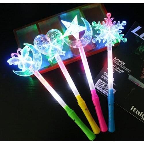 Five-pointed star glow stick love butterfly moon electronic flashing stick light stick led snowflake creative gift 50pcs/lot