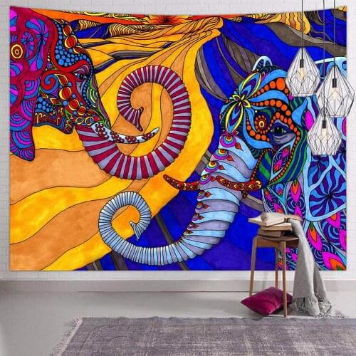 Tom Boy Mandala Elephant Tapestry Wall Hanging Indian Boho