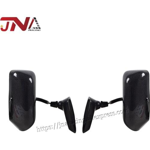 Universal Real Carbon Fiber Metal Bracket Side Blue Mirror Racing Drift Car Rearview Mirror