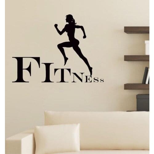 Running Sport Wall Sticker Jogging Fitness Gym Vinyl Wall Decal Fitness Step Cool Art Mural Decoration Wallpaper Poster