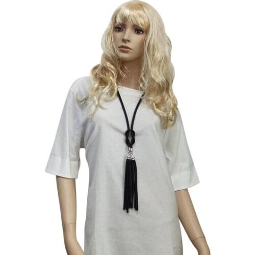 YD&YDBZ Multi Color Tassel Long Leather Rope Necklace For Women Fashion Exaggerated Sweater Chain Decoration Choker Necklaces