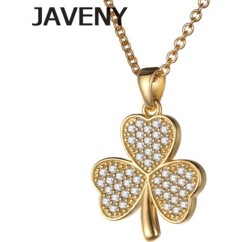 925 Sterling Silver Jewelry Green Cubic Zirconia Irish Shamrock Leaf Clover Womens Wedding Pendant Necklace 10pcs Lots Wholesale