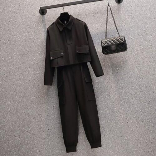 2021 Two Piece Set Tracksuit Women Casual Clothing Fall Winter Top+Pant Sweat Suits Zipper 2 Piece Outfits Matching Sets big 4XL