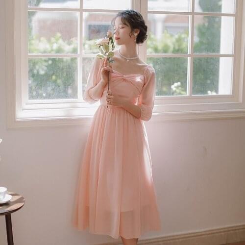 Plus Size Women Sweet Romantic French Pink Dress Female Summer Sexy Halter Chic Bowknot Square Neck Dress Vestido